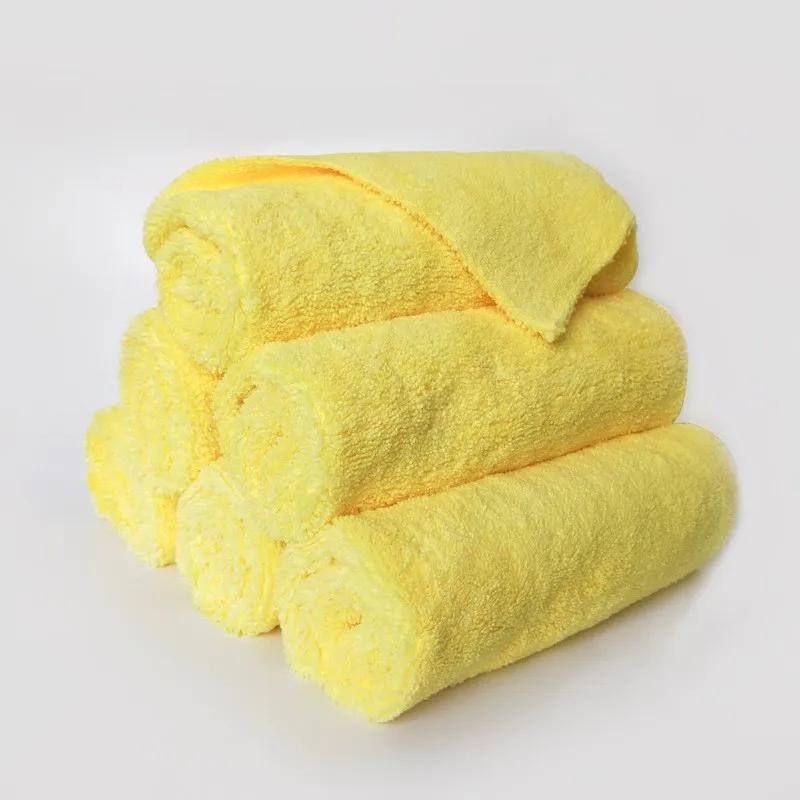 

5Pcs Microfiber Cleaning Towel Thicken Soft Drying Cloth Car Body Washing Towels Super Absorbent Car Towel Clean Rags 30x40CM жёлтый