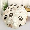 Automatic Folding Umbrella The Umbrella Features a Pattern of Various Colored Animal Paw Prints. Portable Collapsible Design, Casual Outdoor