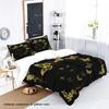 3-Piece Set Of Golden Butterfly Printed Down Duvet Covers (1 Down Duvet Cover+2 Pillowcases No Core) Soft Bedding Set