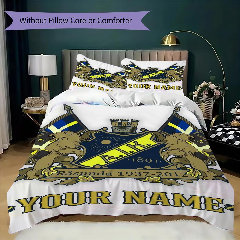 Custom Name Aik Pattern Bedding uilt Set uilt Cover Pillowcase Home Decoration Birthday Gift (1*duvet cover+2*pillowcase without core)