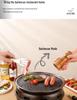 Japanese Non-Stick Charcoal Grill for Camping: Round BBQ Grill & Tea Brewing Stove