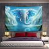 Mystical Water Elephant Landscape Pattern Wall Hanging Tapestry Decorative Tapestry Home Decor for Bedroom and Living Room