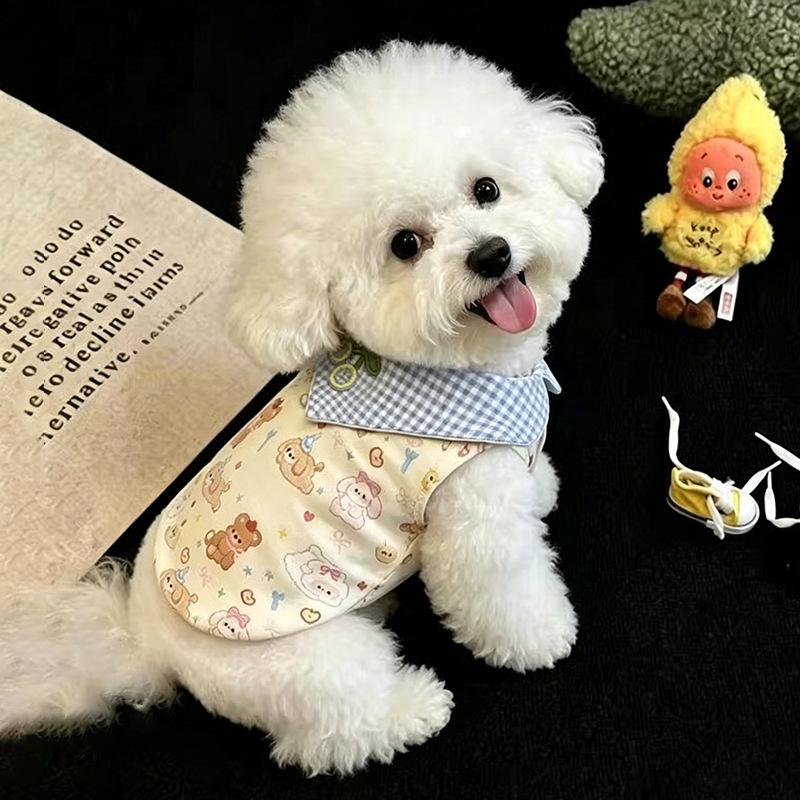 Dog clothes autumn and winter cartoon Bigbear cat Pomeranian puppet teddy small dog velvet warm pet vest