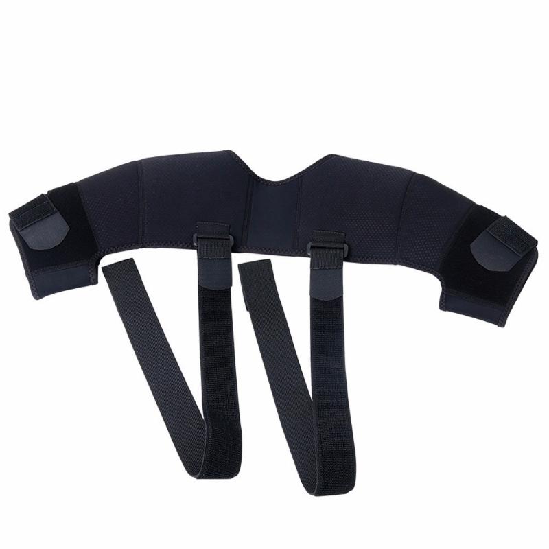 1Pcs Adjustable Neoprene Compression Support Cross Strap Double Shoulder Brace For Men Women Sports Injury Pain Relief
