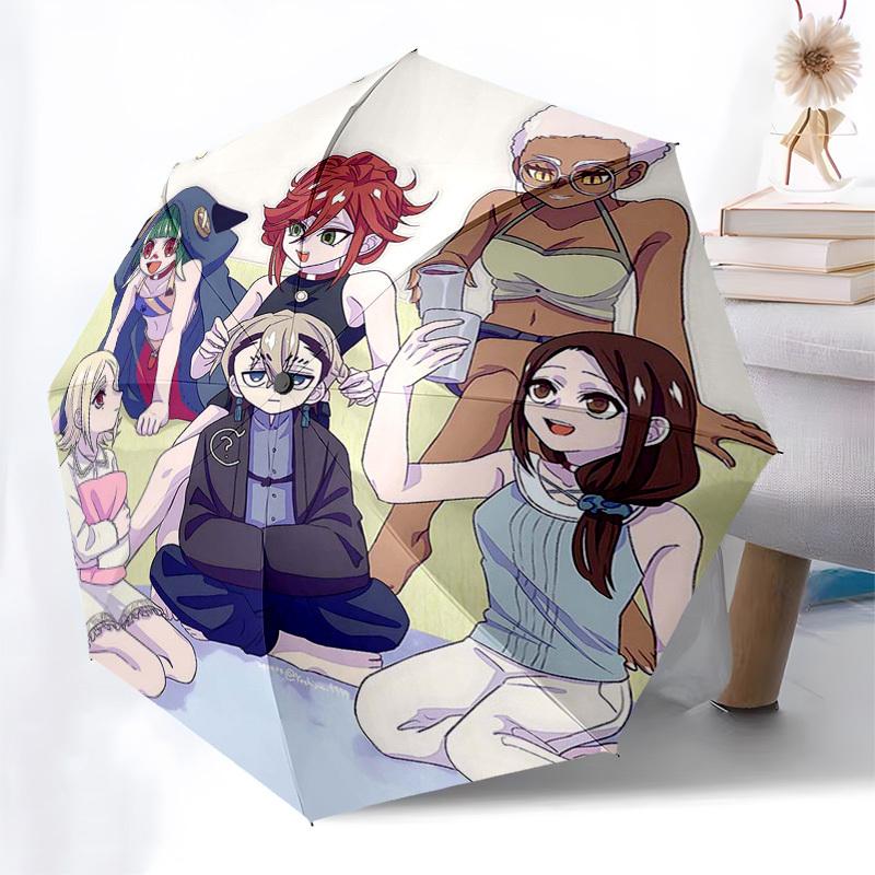 1pc Outdoor Umbrella with Anime Characters | Automatic Opening & Closing | Portable 3-Fold Design | 8-Rib Iron Frame | Perfect Gift for Fans, Traveler