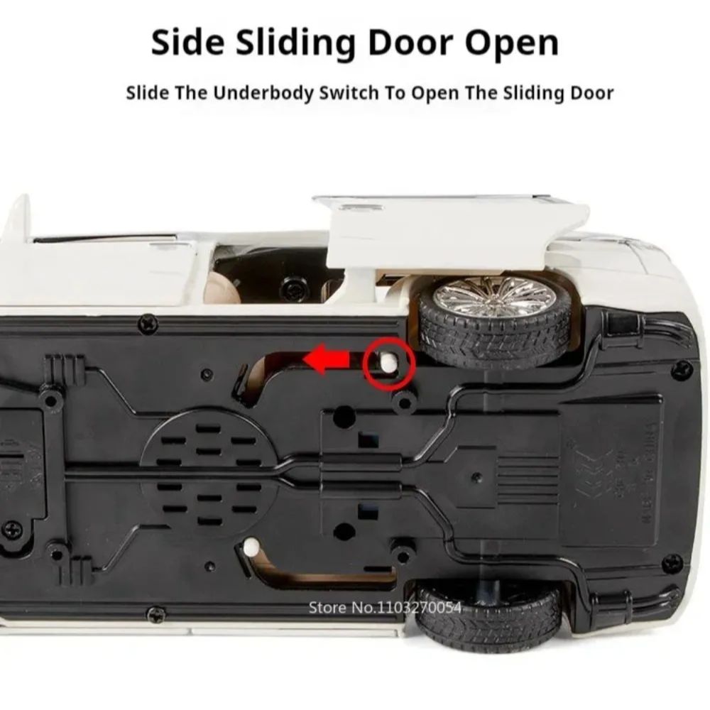 Scale 1:24 Vellfire Carmy Model Car Toy Metal Diecast Music Light Pull Back Models Toys Doors Opened Vehicle Kids Ornaments Gift