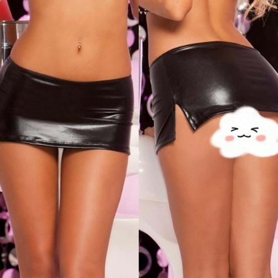 European Street Style Mini Leather Skirt with Japanese Buckle