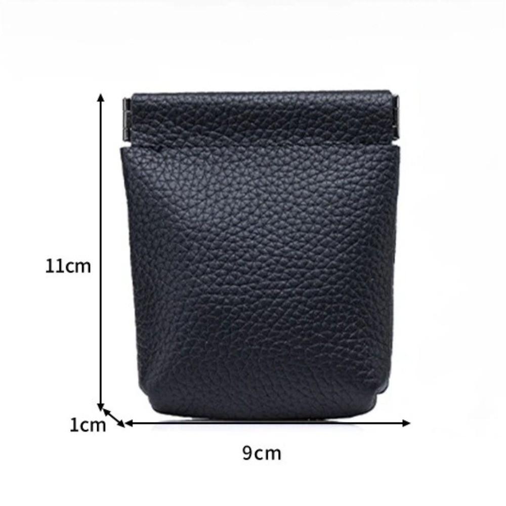 Portable Self-closing Mini Coin Purse Leather Solid Color Small Wallet Wallet Bag Men