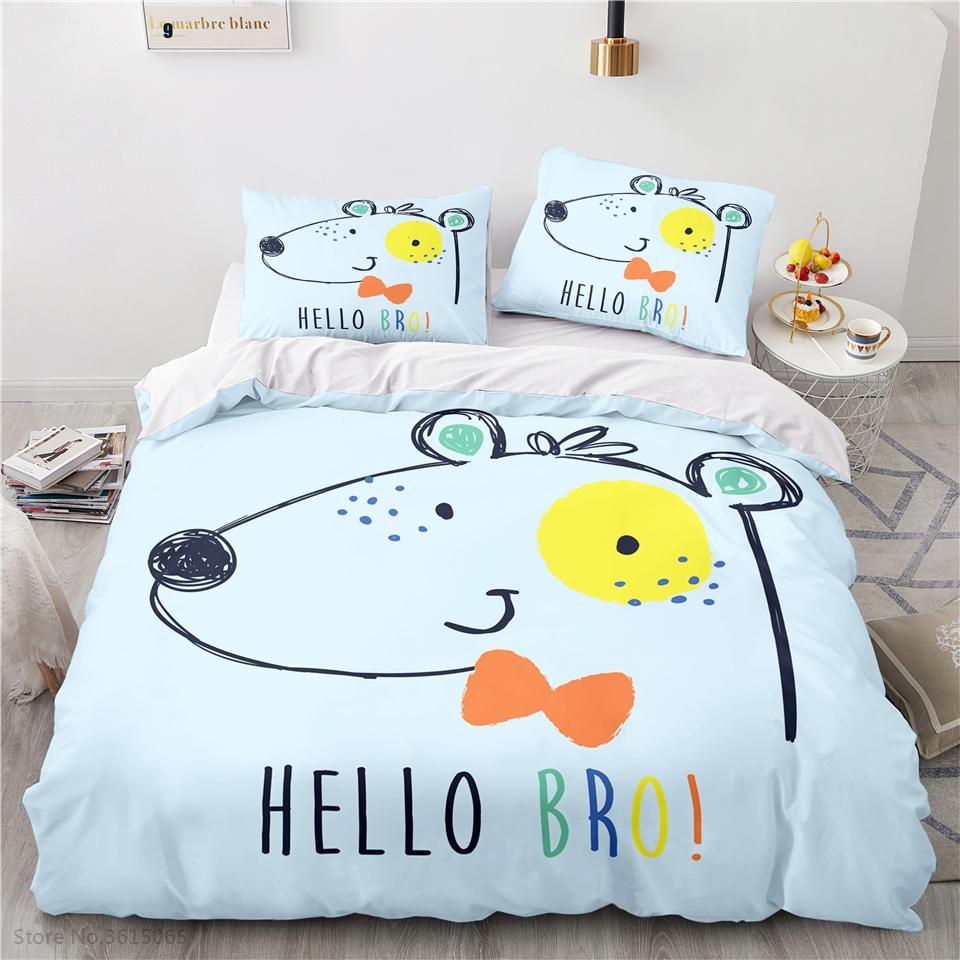 3d Cartoon Cute Christmas Penguins Printed Bedding Set Duvet Cover with Pillowcase Single Twin Double Queen King Size Bed Linen