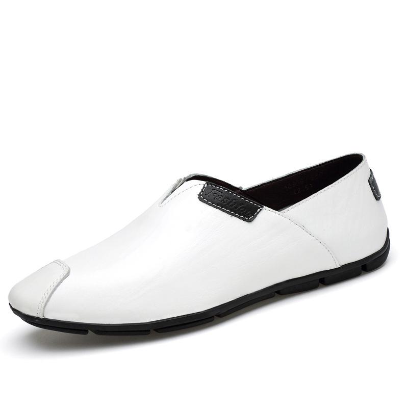 Men s Handmade Cowhide Slip-On Loafers - Spring/Summer Casual Leather Shoes, Available in Large Sizes 39