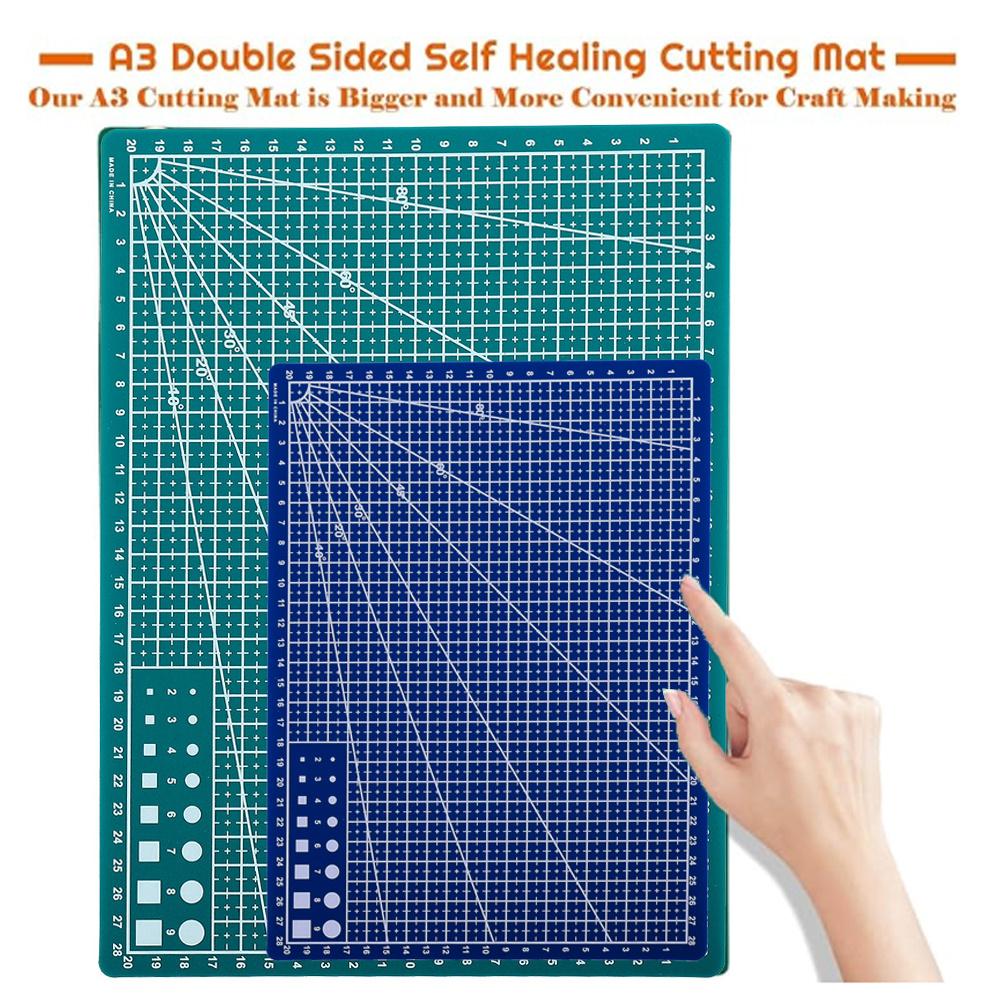 1pc Precision A3 Rotary Cutting Mat for Exam Clay Projects, Sewing & Crafts - Durable PP Material with Measurement Markings & Rotating Mechanism
