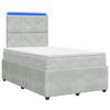 LED Boxspring Bed with Mattress Light Grey 120 X 190 Cm Velvet