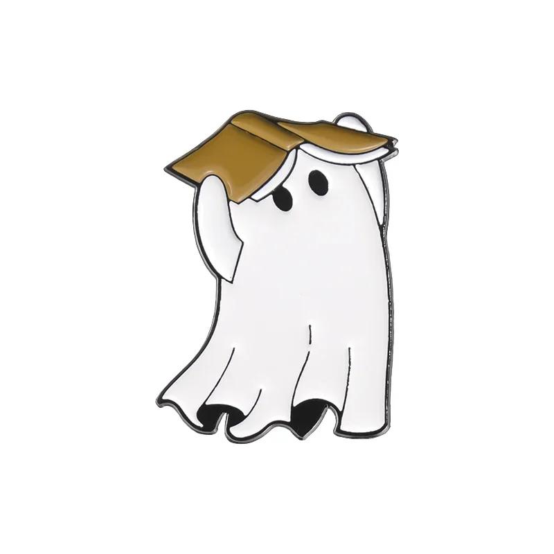 Halloween Punk Ghost Collected Enamel Pin Custom Spooky Boo With Black Cat Brooches Clothes Lapel Badge Jewelry Gift for Friends