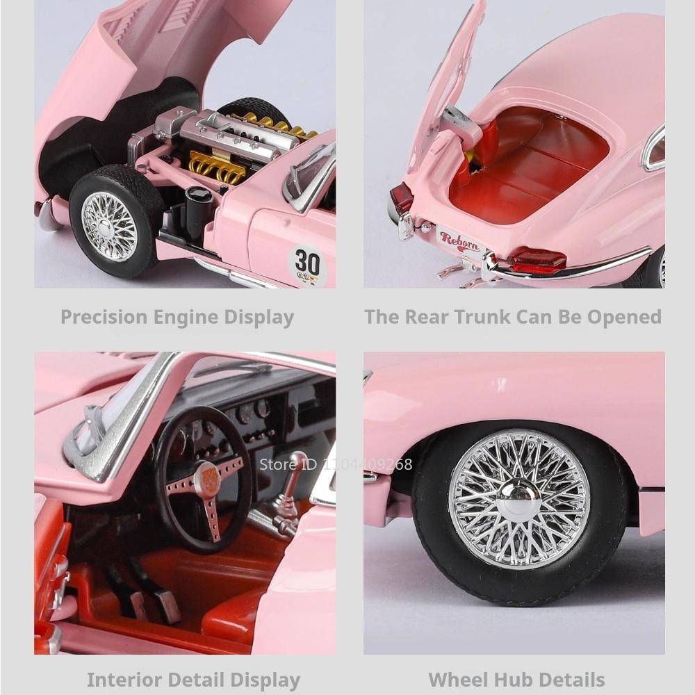 1:24 E-TYPE M3 Car Model Toy Metal Body Rubber Tires Wheel Steering Shock Absorption Sports Cars Models Hobby Decoration Gifts