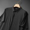 Men's Plus Size Ice Silk Striped Short Sleeve Shirt