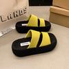 Cool slippers women's summer outer wear 2025 new thick-soled one-word drag women's high-end skirt seaside beach sandals