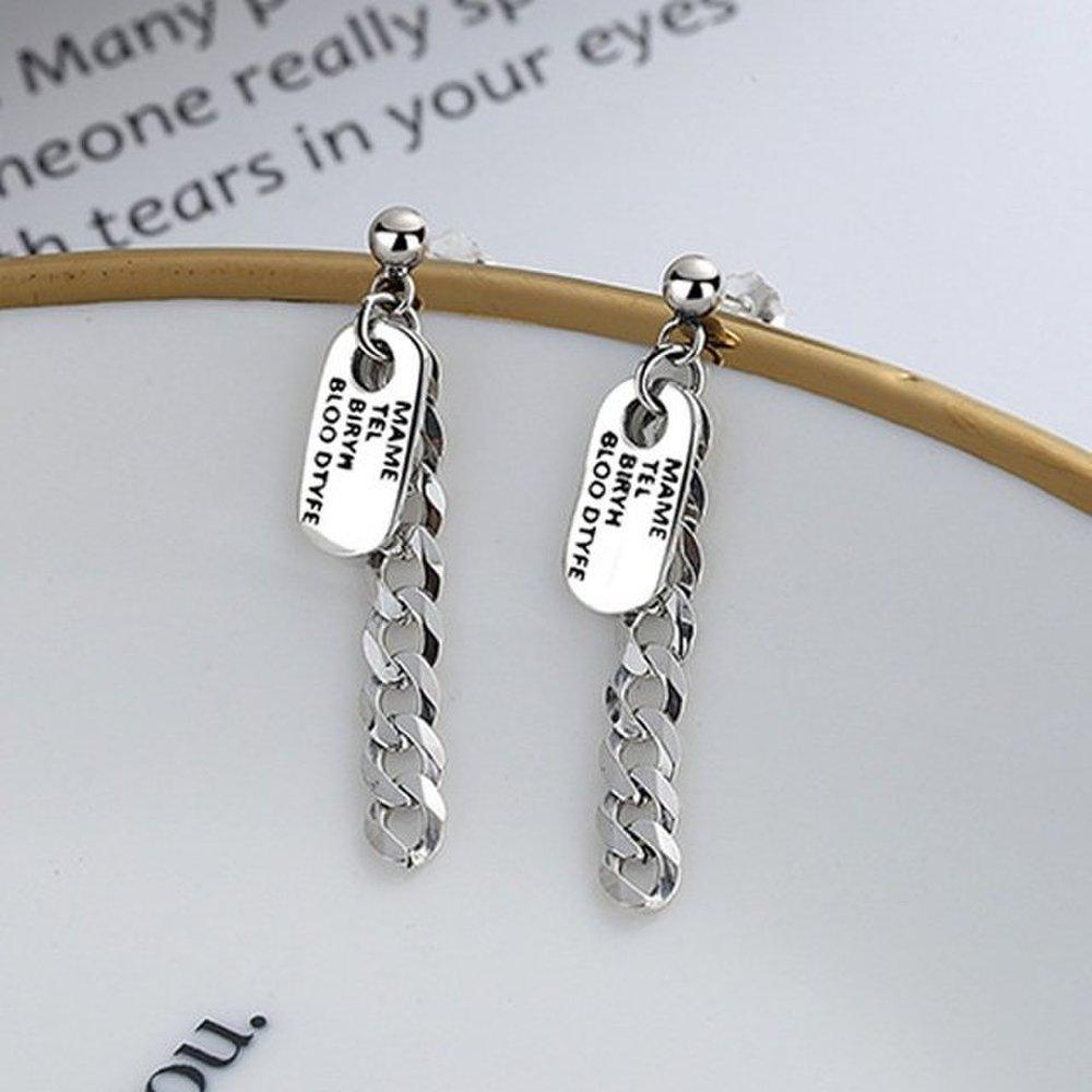 High-quality 925 silver Tom Chain E036 sterling silver earrings (Wfgjeq8)
