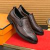 Men Loafers Dress Business Office Formal Shoes Black Brown Retro Leather Shoes Plus Size
