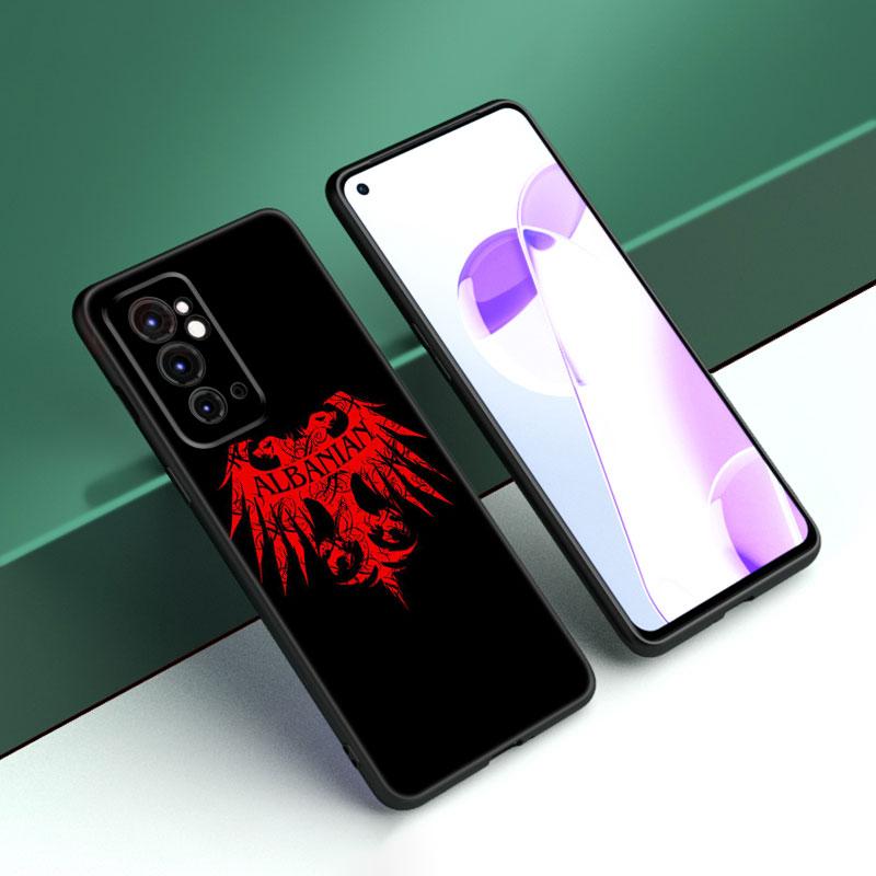 Albania Flag Black Silicone Phone Case For OnePlus 9R 10R 11R 12R ACE 2 Pro 2V 3V Nord CE 2 3 Lite 4 N10 N20 N30 SE 5G