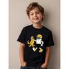 Banana People Strolling On the Streets! Cool and Stylish Black Cartoon Printed Children's T-shirt with Sunglasses