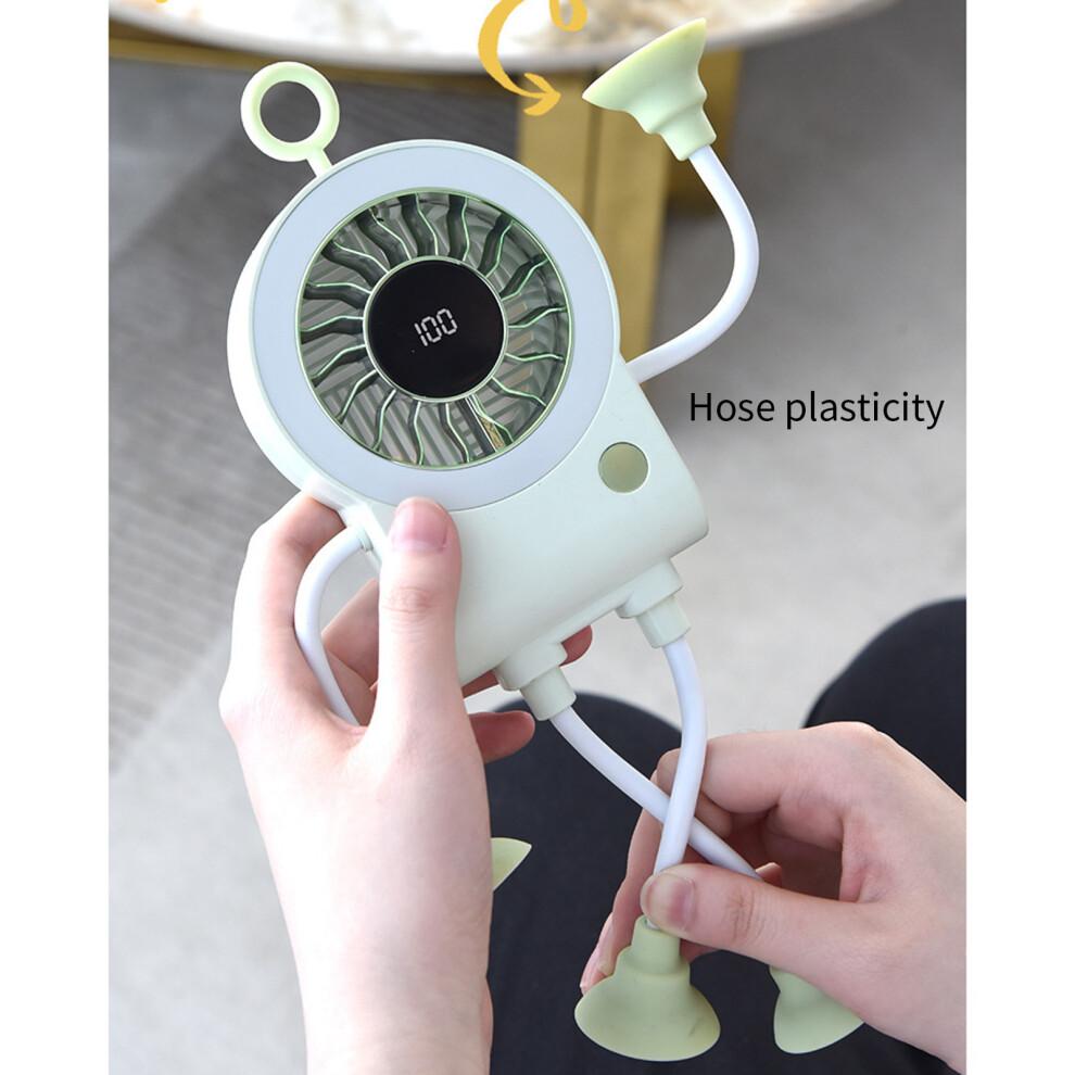 Adjustable Handheld Fan Outdoor Air Blower Rechargeable 5-Green