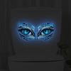 Glow-In-The-Dark Toilet Stickers Ice Blue Dragon Eye Design Wall Decal Self-Adhesive Removable Pvc Bathroom Decor Luminous