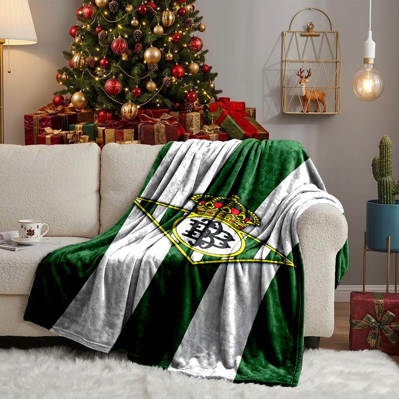 Football Betis Crest Lightning Blanket Lightweight Ideal Bedding Blanket Perfect for Travel, Living Rooms, Offices, Sofas, Fan Christmas Gift