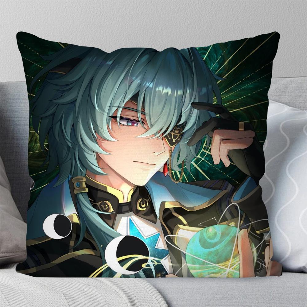 Anaxa Animated Game Honkai Star Rail Pillow Case Square Pillow Bedroom Sofa Leisure ComfortCar Living Room Home Decoration 40X40