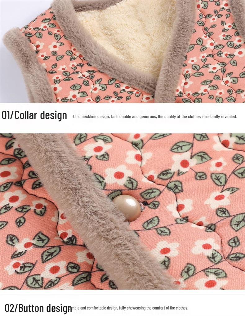 Autumn Winter Plus Velvet Vest for Middle-Aged & Elderly Women - Thickened Waistcoat for Moms & Grandmas