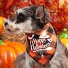 Happy Halloween Dog Bandanas Classic Plaid Fall Holiday Pet Bandanas Scarf Triangle Bibs Kerchief Gift Decoration for Dog Cat