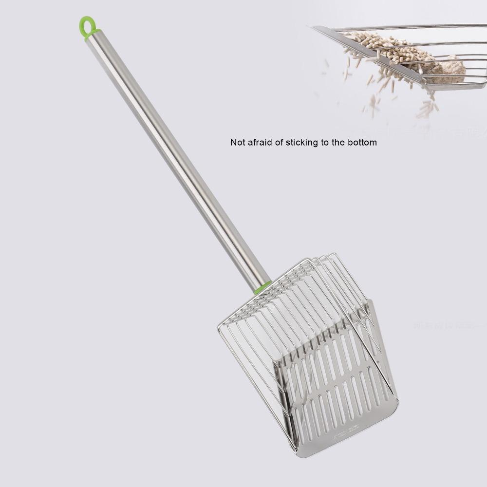 Stainless Steel Chicken Poop Scooper Long Handle Litter Scoop Slat Scoop for Chicken Pet Cat