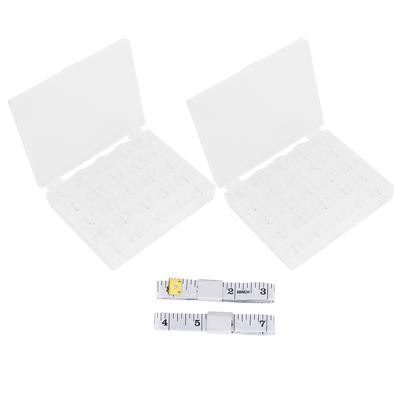 50 шт. Прозорі порожні котушки для швейної машинки з пластиковим боксом, приладдя для домашнього шиття