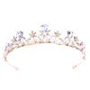 New Korean style children's hair accessories tiara crown string crystal beads flower pearl bridal handmade small crown