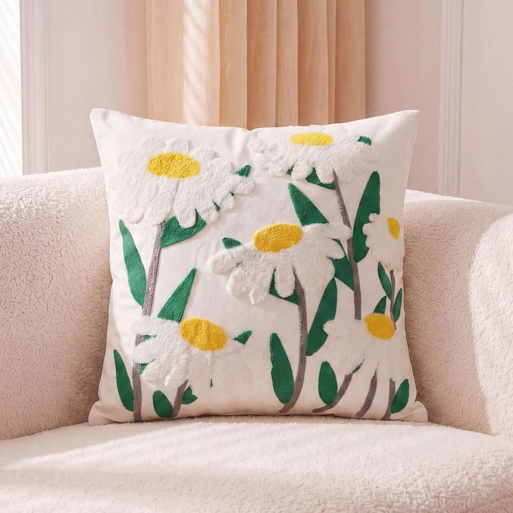 Embroidered Towel Cushion Pillow, Dropshipping, Ins-style Sofa Pillow, Home Bedside Cushion