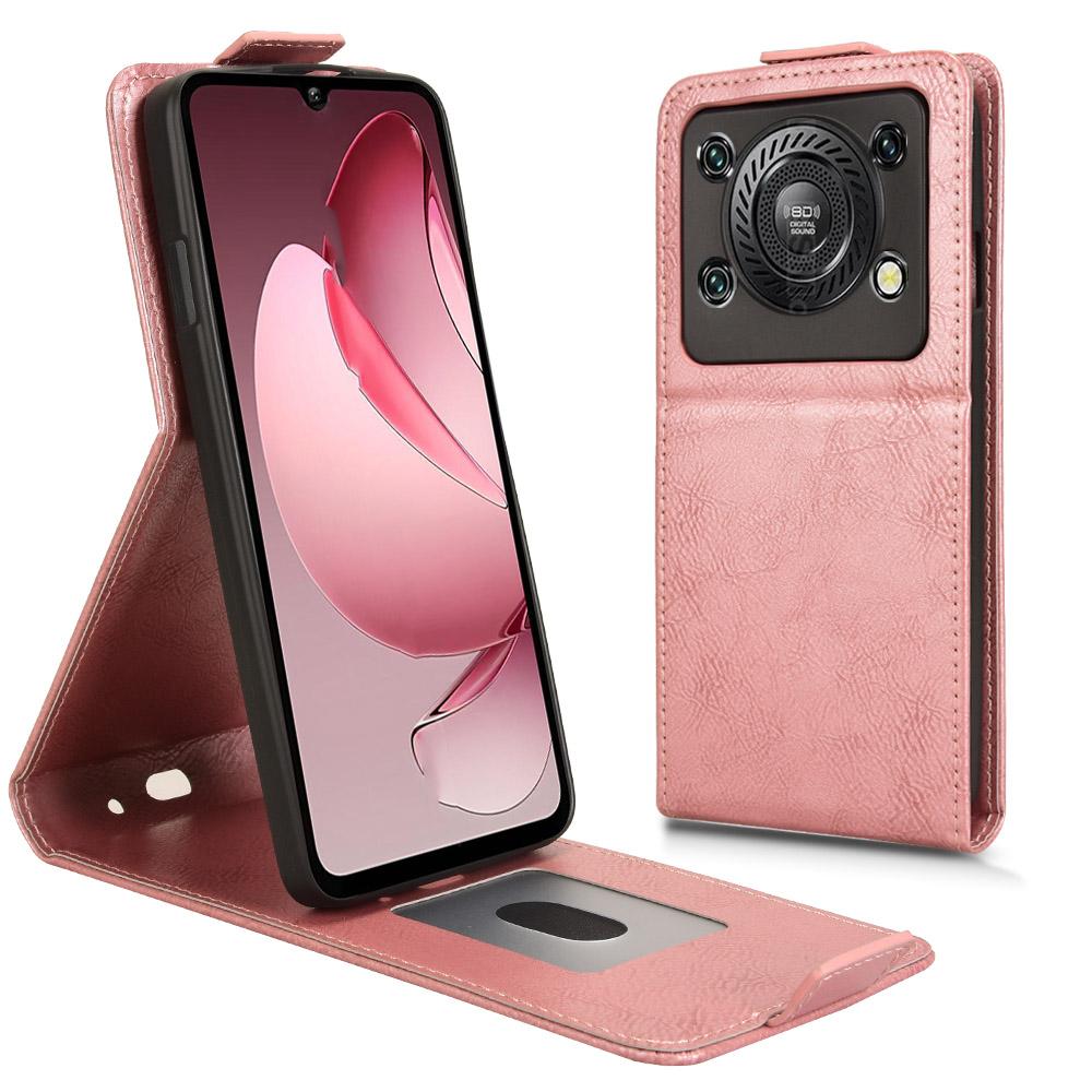 For Oukitel C60 Pro/C60 Stand Case Magnetic Clasp Vertical Flip Leather Phone Cover with Card Holder