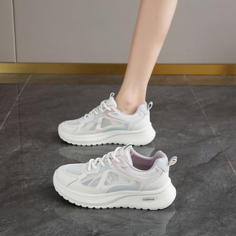 

Taizhou Magic Solid Color Breathable Running Shoes Summer New Mesh Rubber Sole Daddy Shoes College Style Sneakers 40 розовый