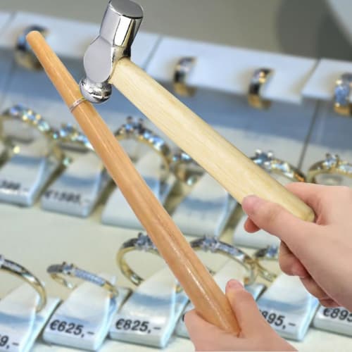 AAGWW Wooden Handle Chrome Plated Hammer, Jewelry Hammer, DIY Handmade Mini Hammer, Goldsmith Hammer, Accessory Making Tool, Watch Repair Tool, Jewele