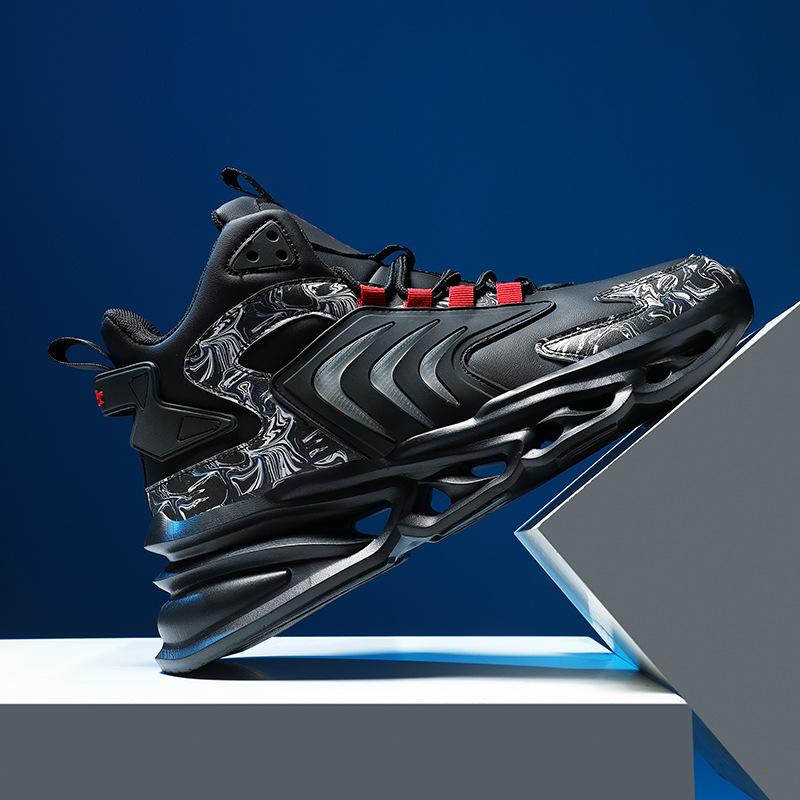 

Новые зимние кожаные мужские туфли с лезвийной подошвой на платформе Guochao dad shoes мужские кроссовки 46 большого размера спортивная обувь 46 чёрный