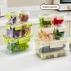 Heat Resistant Plastic Lunch Box Kitchen Fry Microwave Se Food Container Fruit Storage Shed Box Rectangular Divided Lid