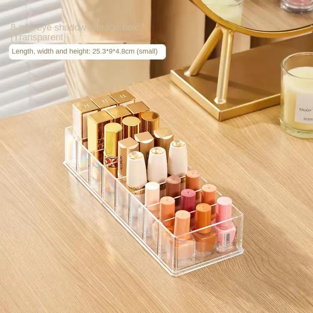 Compartments Storage Box Clear Plastic Makeup Cosmetic Stand Holder Lipstick Eyeshadow Blush Palette Organizer New