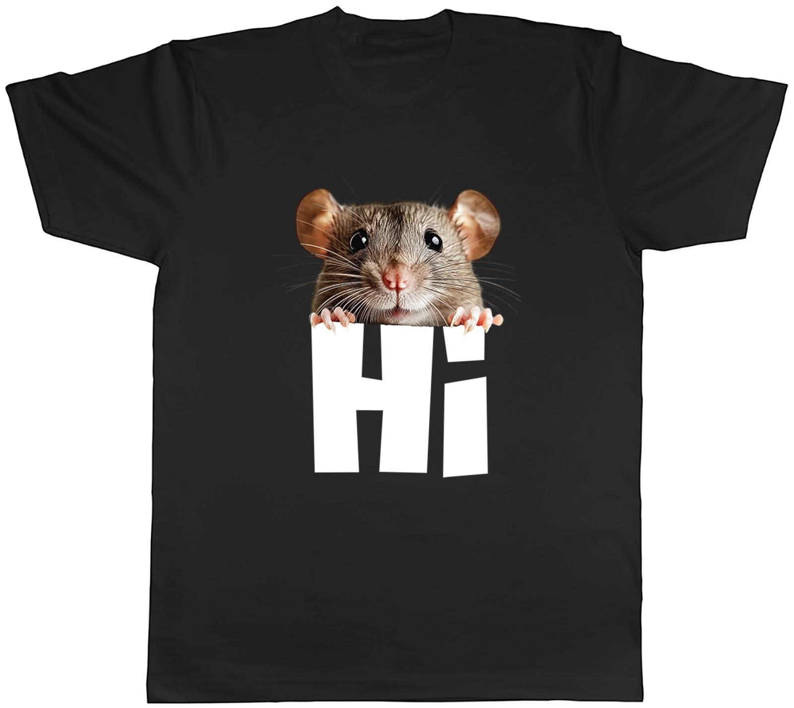 Peeping Mouse Saying Hi Funny Joke Mens T-Shirt Tee Gift Top XL