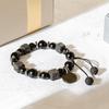 Men’s High-End Adjustable Braided Obsidian & Retro Volcanic Stone Bracelet