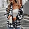 Women's Fashion Plaid Long Sleeve Loose Casual Fall And Winter Tops Jacket