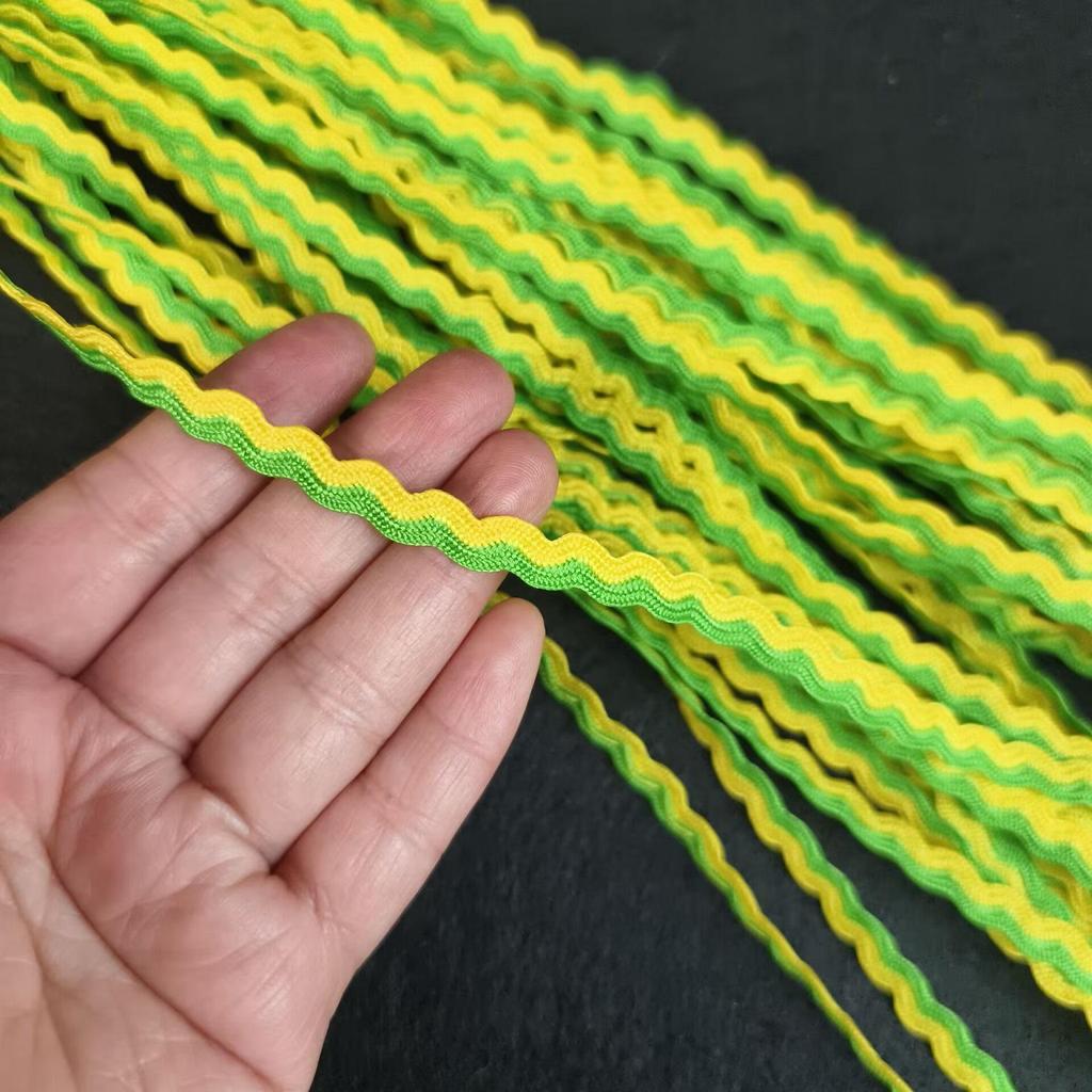 5mm S Şeklinde İki Renkli Dalga Desenli Kavisli Kemer DIY Giyim Aksesuarları için Denizci Dantel Şerit