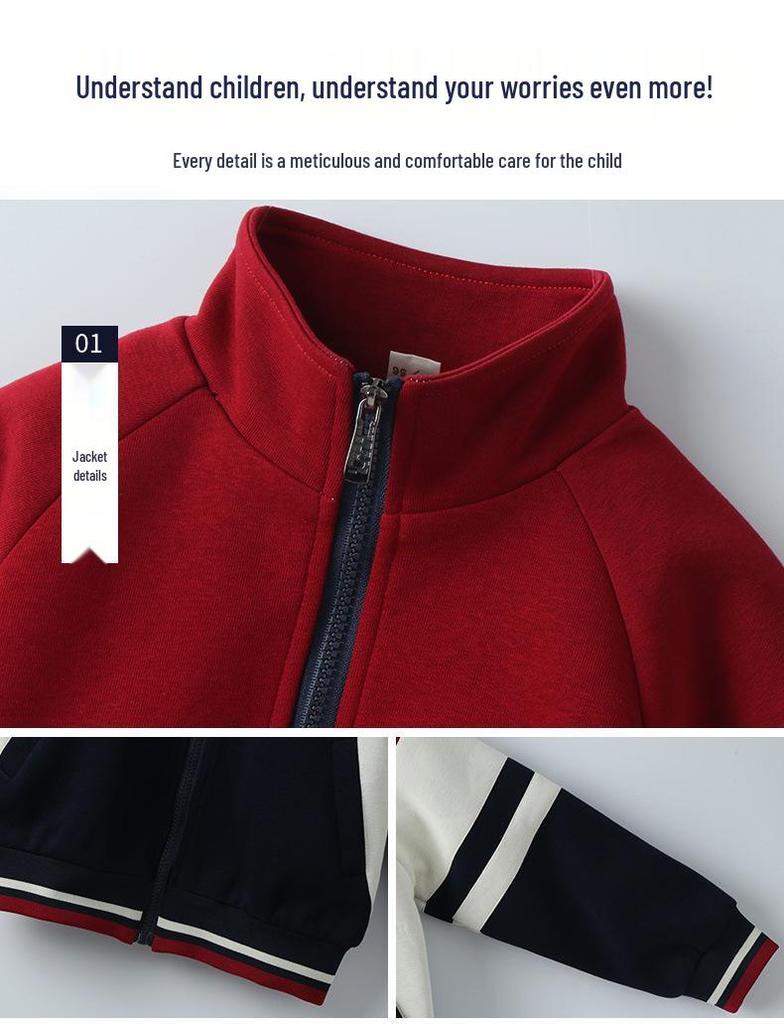 Herbst Kindergartenschule & Grundschule Rotes Uniformset für Sport und Aufführungen