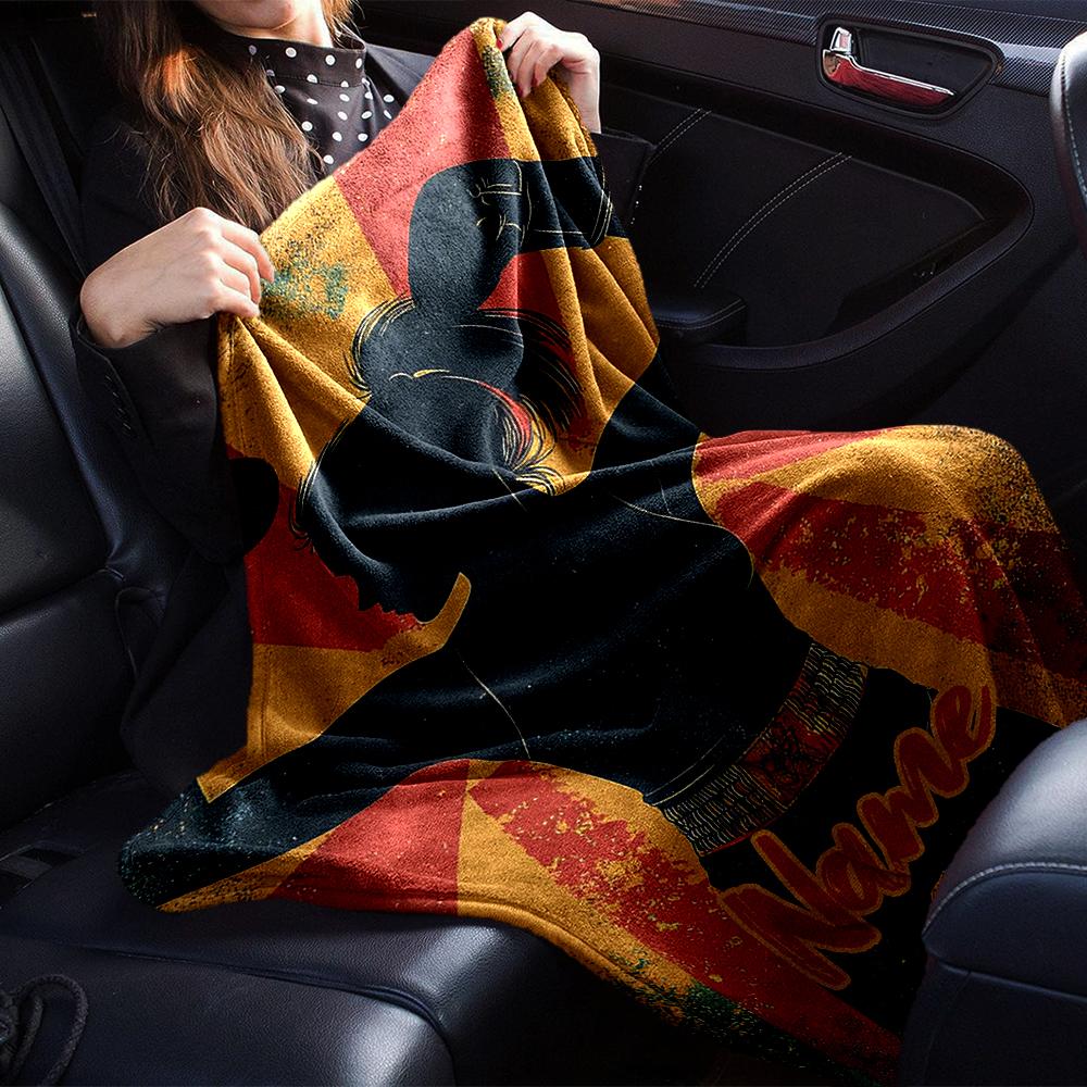 Custom Name boxing Theme Printed Blanket - Perfect for Couch, Bed, Travel & Outdoor Use | Machine Washable, Cozy & Durable.