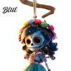Lightweight Wood Halloween Decoration 2D of Dead The Ornament Day Hanging Skeleton Flat Wooden Embroidered Skirt Figure with Dress
