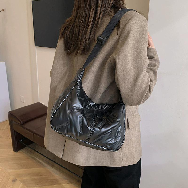 Dumpling Underarm Bag Space Cotton Tote Bag Large Capacity Shoulder Crossbody Bag Lightweight Women's Nylon Handbag KTY