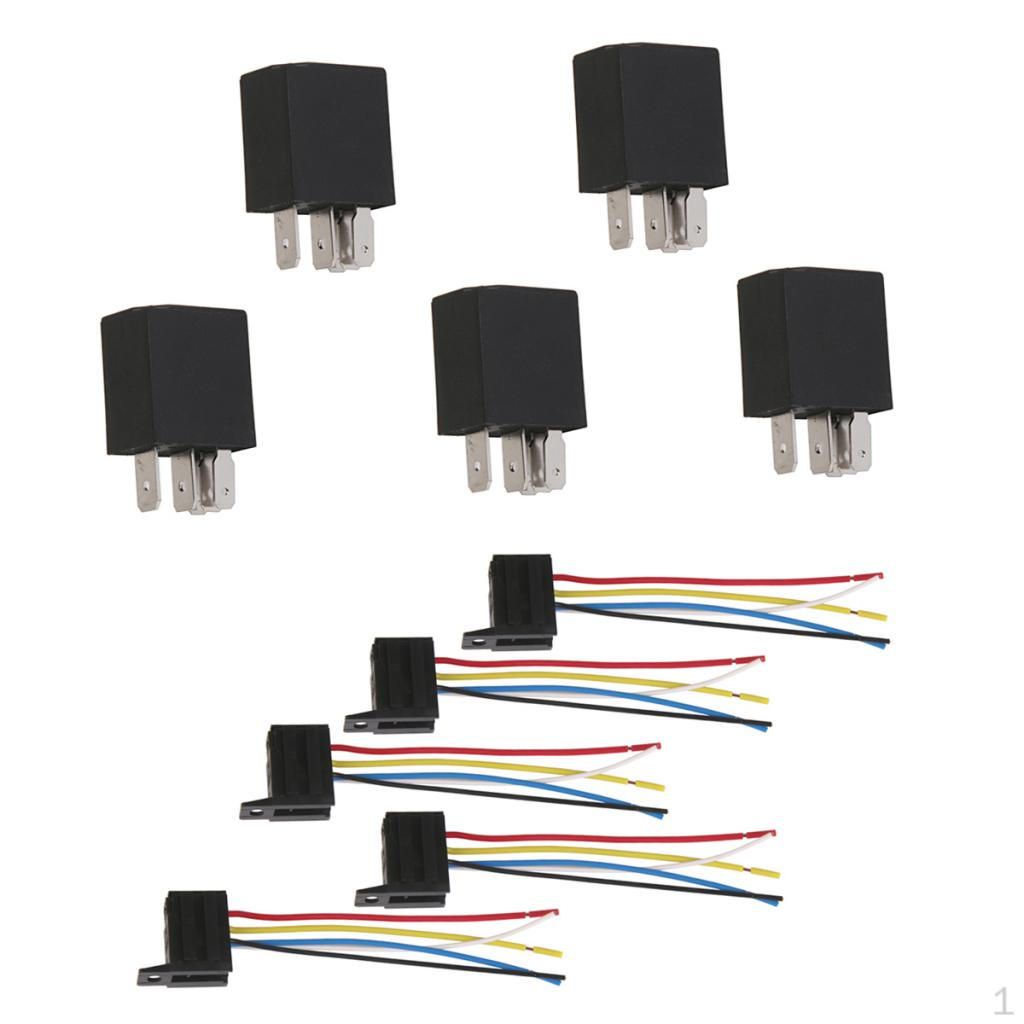 

5 Pairs Car Vehicle 12A/30A SPDT Pin Relays & Prewired Sockets