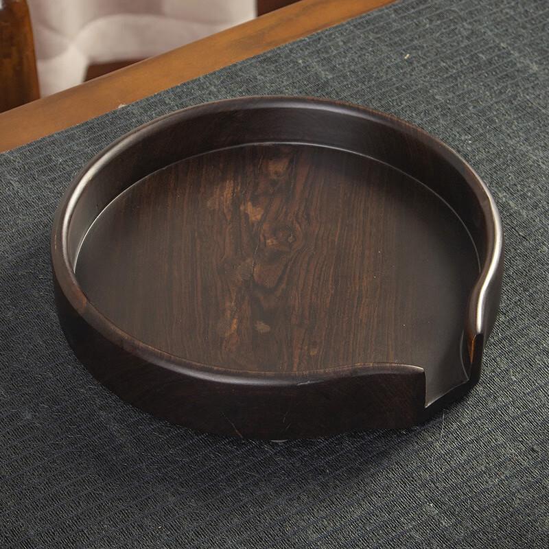 Ebony Wood Round Pu er Tea Cake Tray Round